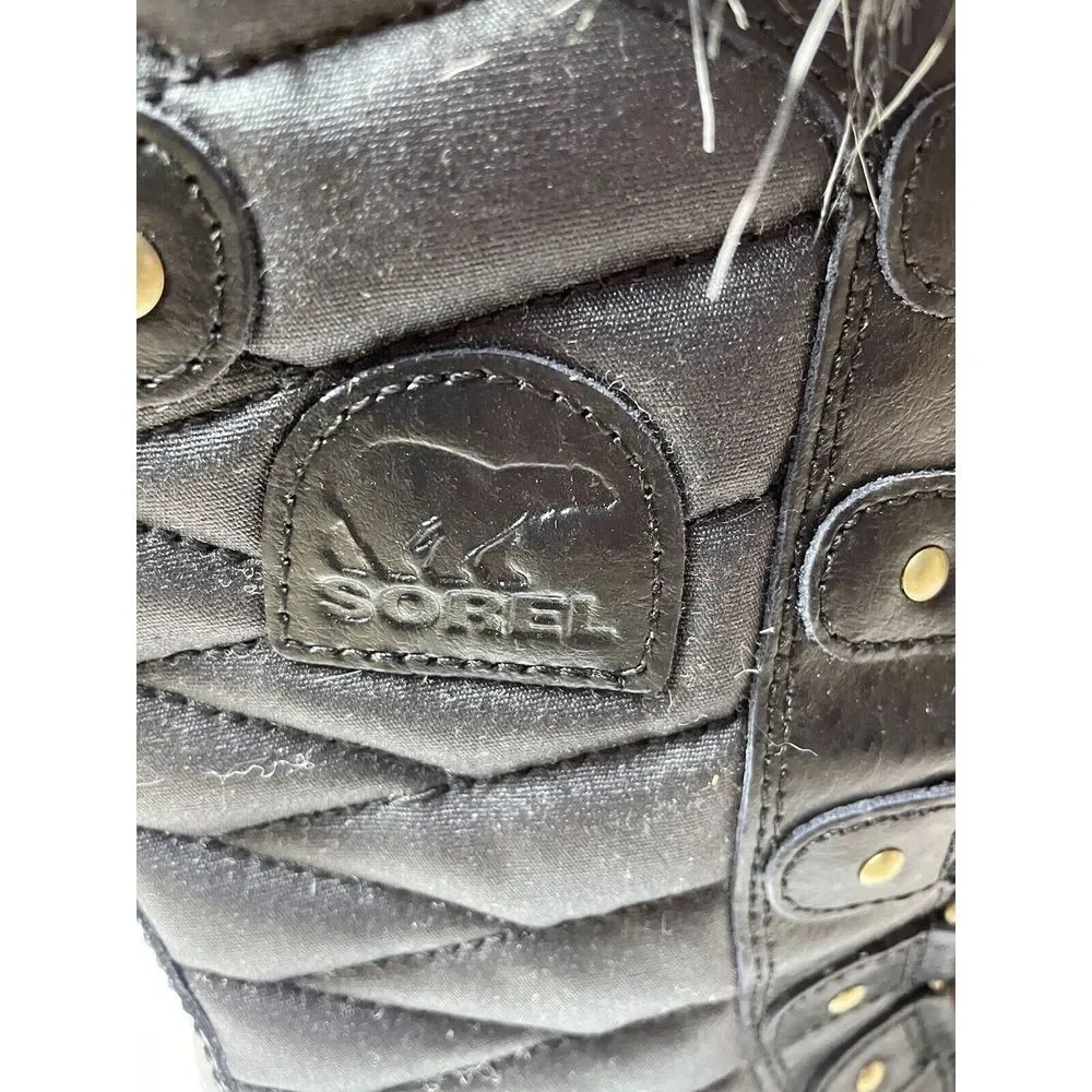 SOREL Tofino II Faux Fur Lined Waterproof Women's Boots Black Lace Up Sz 5.5 NEW